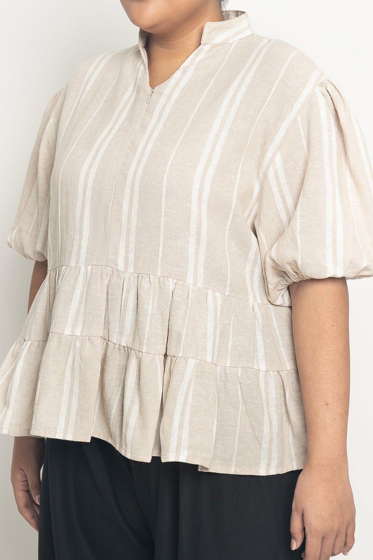 Celebrate Top in Stripe Light Brown