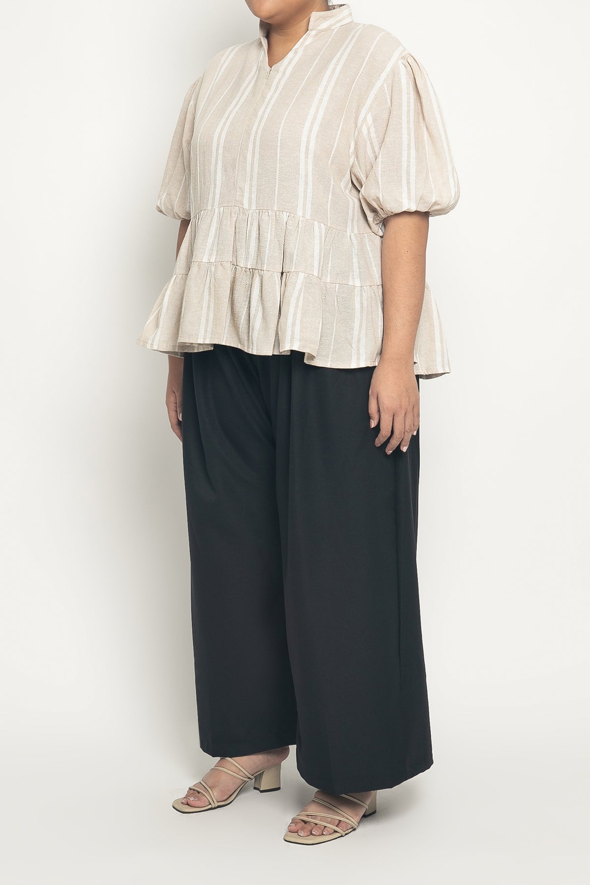 Celebrate Top in Stripe Light Brown