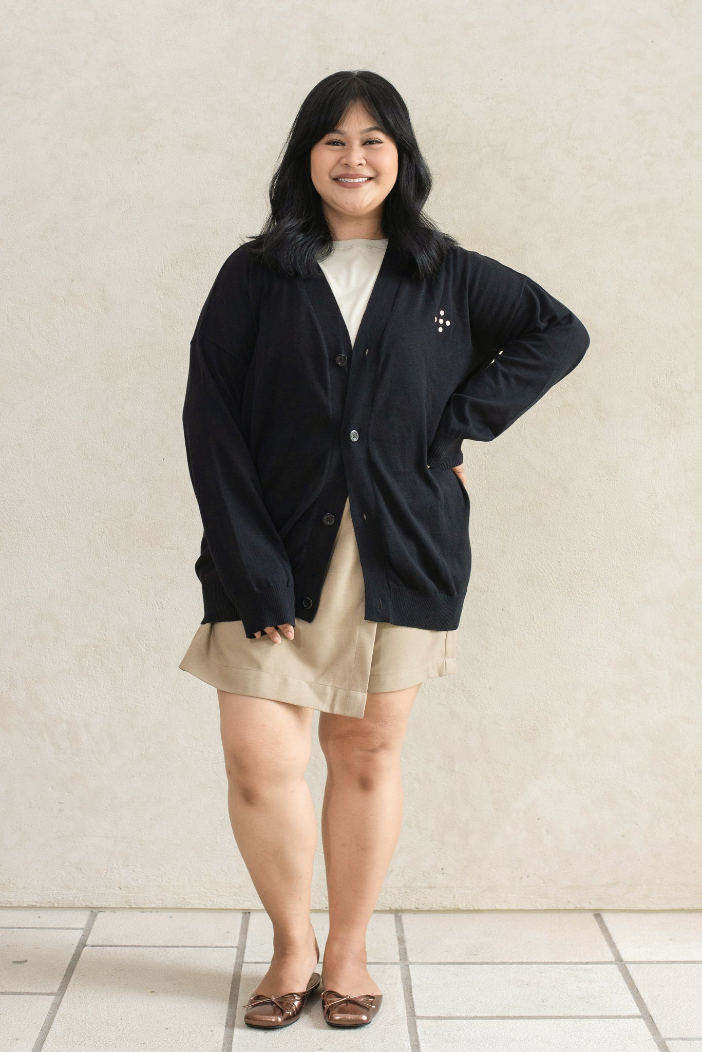 Hikari Cardigan M in Black